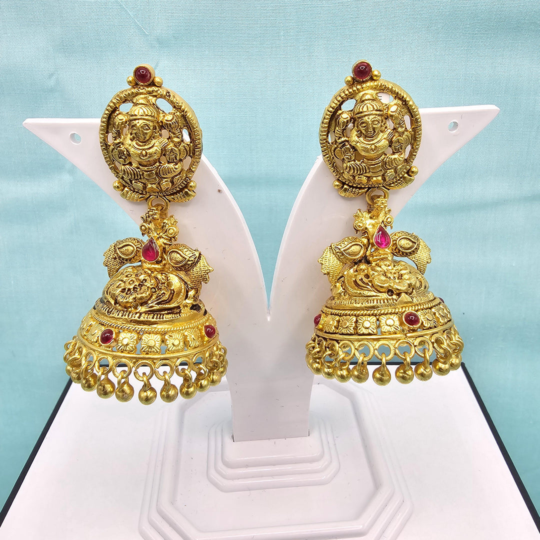 Silver Lakshmi Jhumka