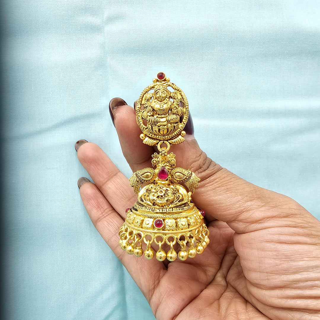 Silver Lakshmi Jhumka