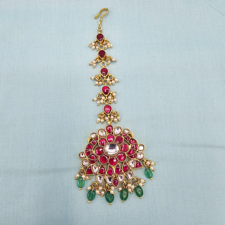 Pink Kundan Tikka