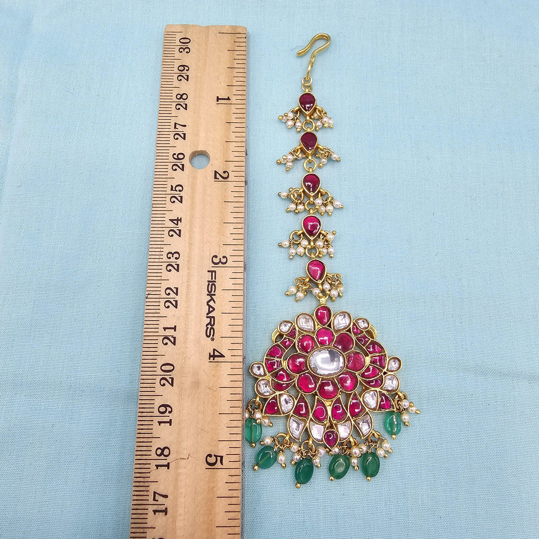 Pink Kundan Tikka