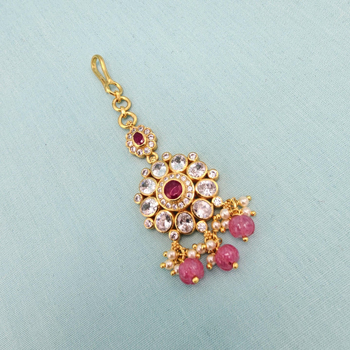 Pink cz Tikka