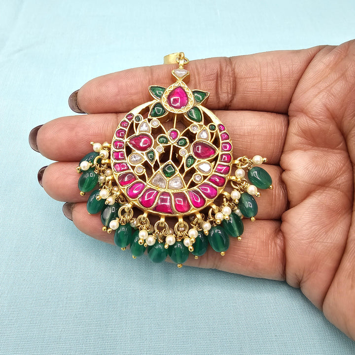 Green Kundan Tikka