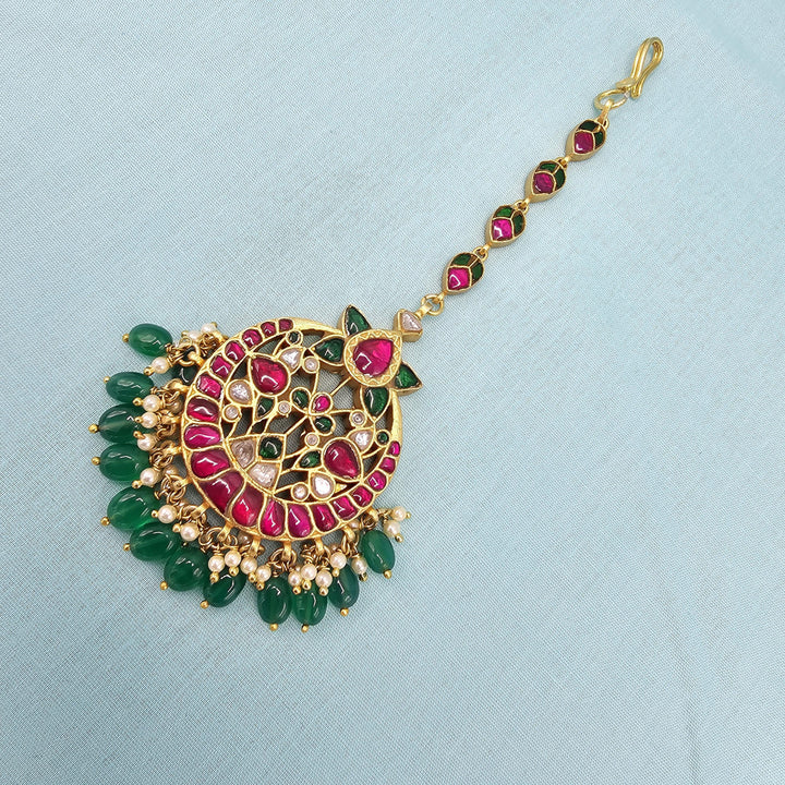 Green Kundan Tikka