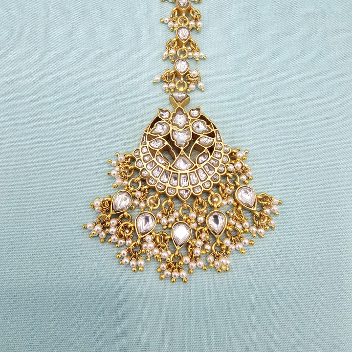 Full white Kundan Tikka