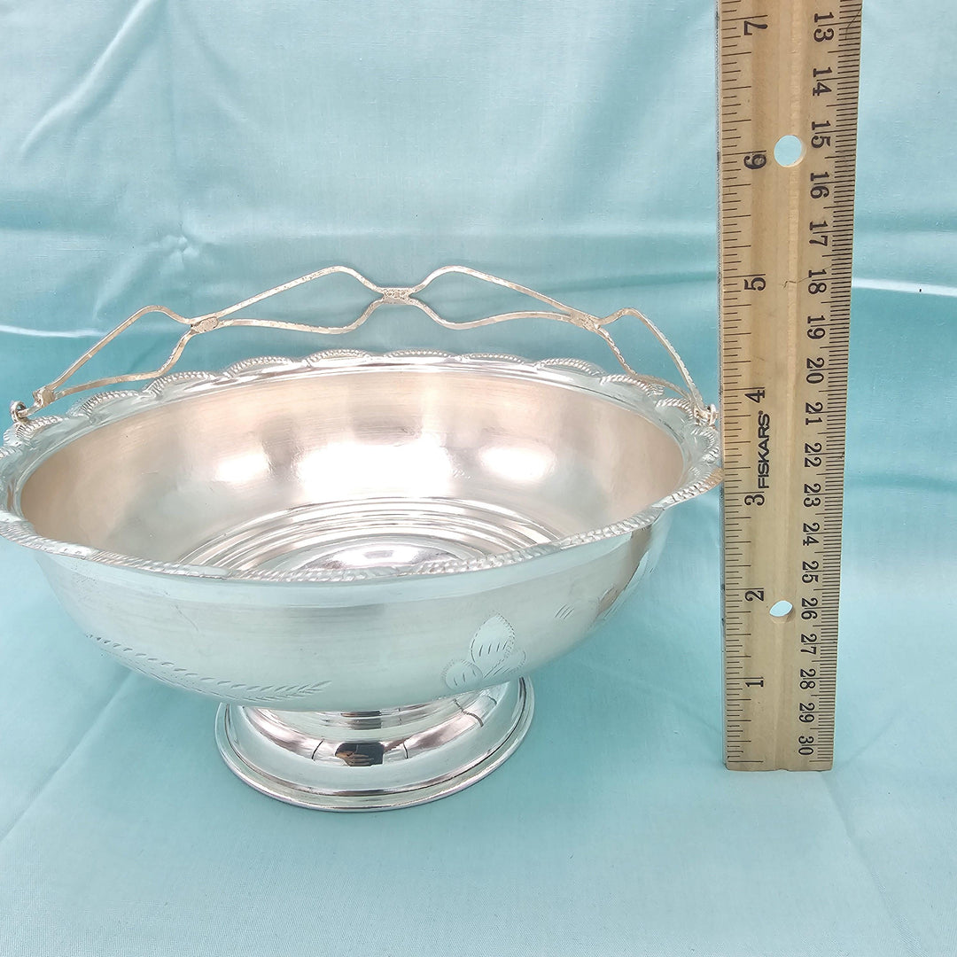 silver Flower basket  7"