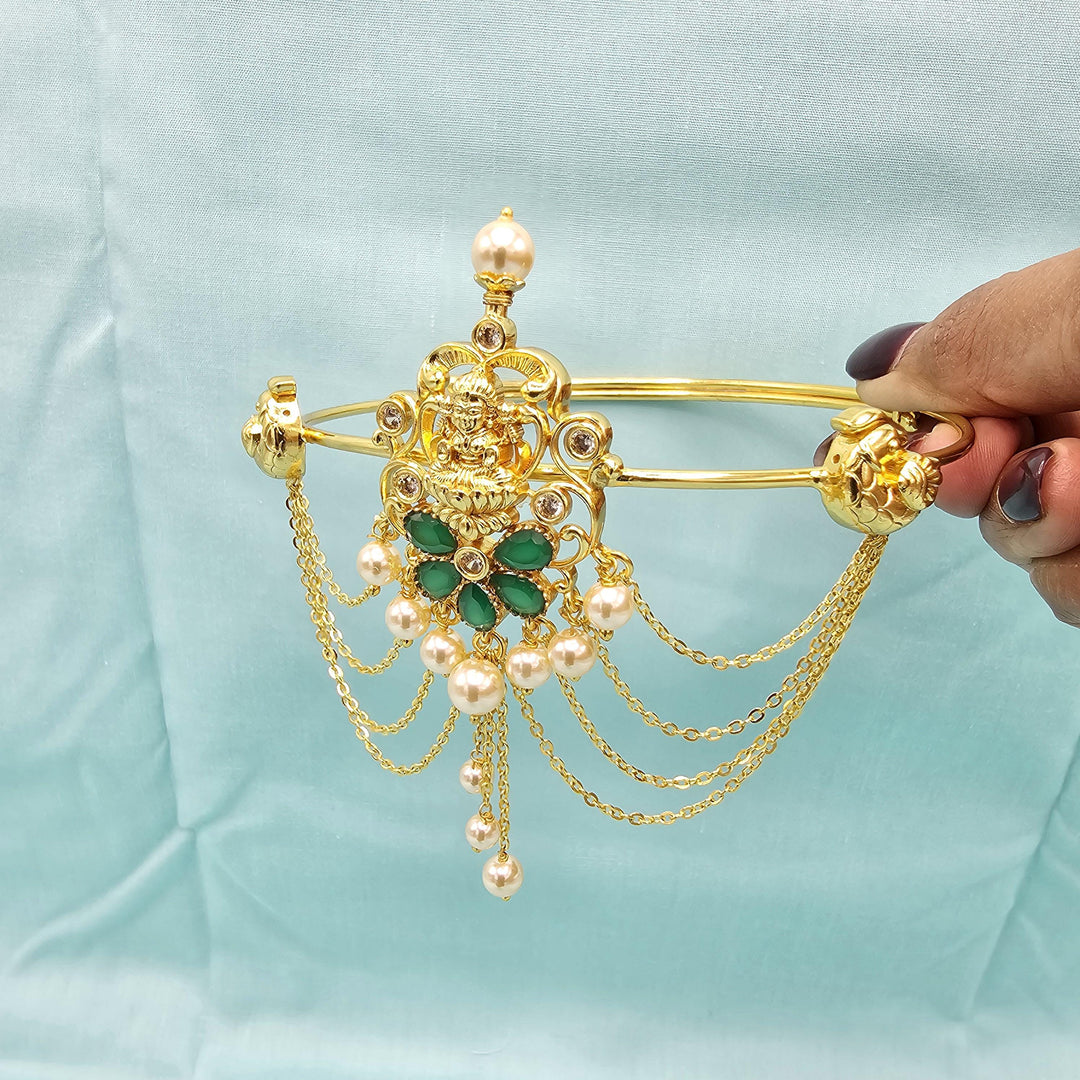 Silver cz Lakshmi Armlet