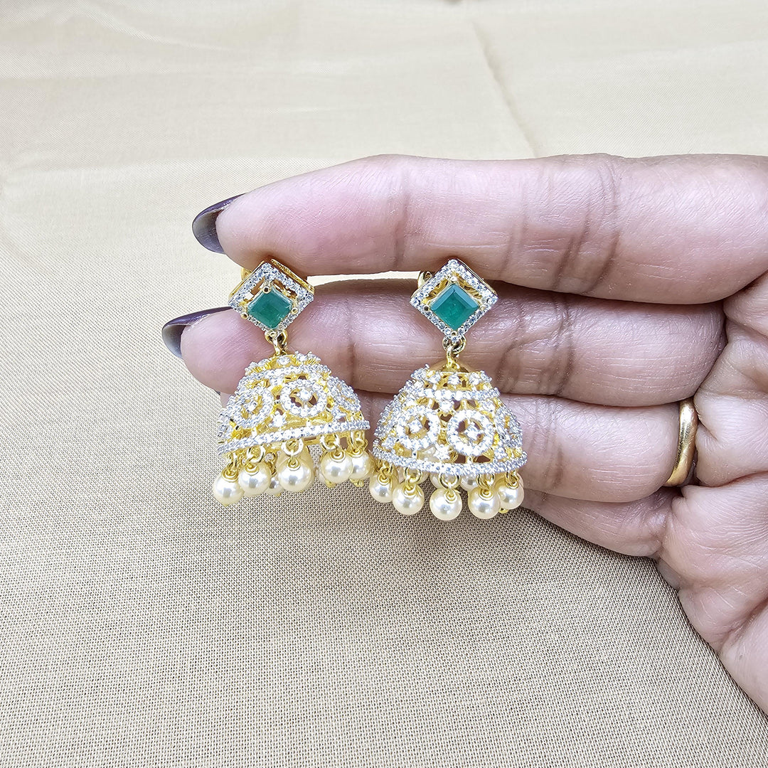 short Emerald necklace set