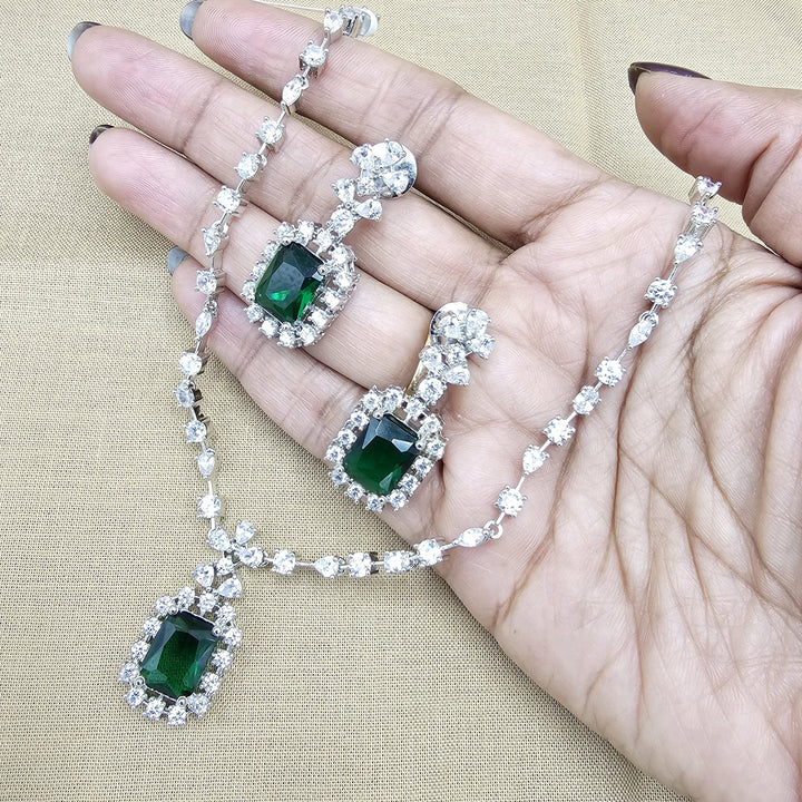 Emerald Rhodium set