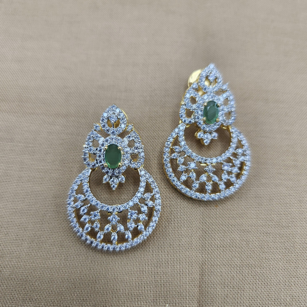 92.5 Silver Diamond Rep earrings, Party-wear Silver earring, Silver Jhumka, Premium Cz Bali, 92.5 Hallmark, Indian wedding jewelry.