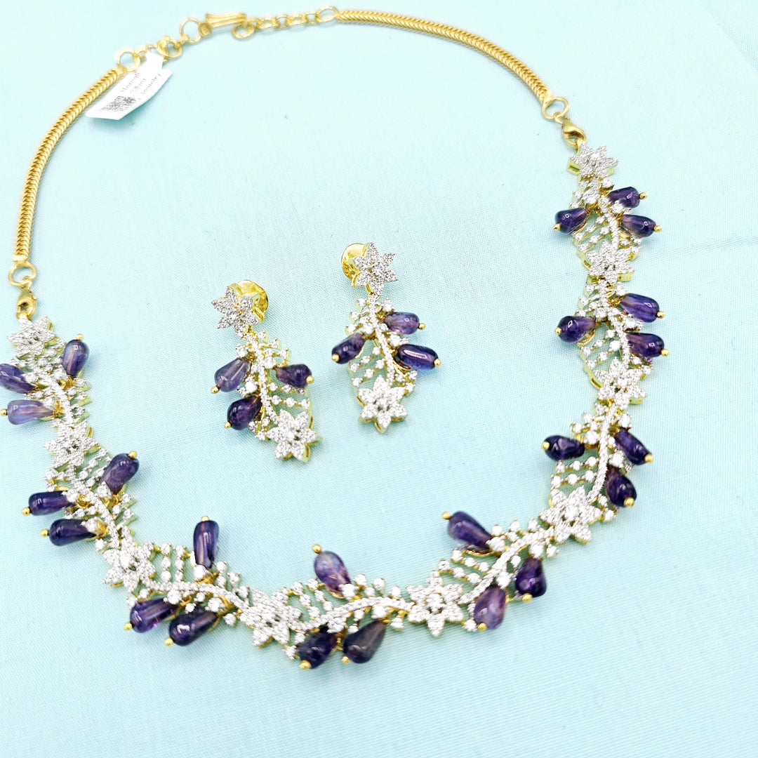 Amethyst beads necklace