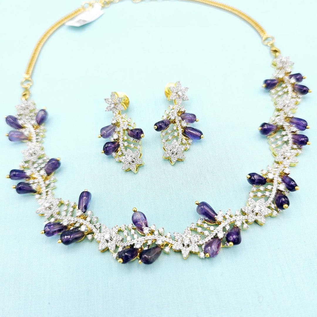 Amethyst beads necklace