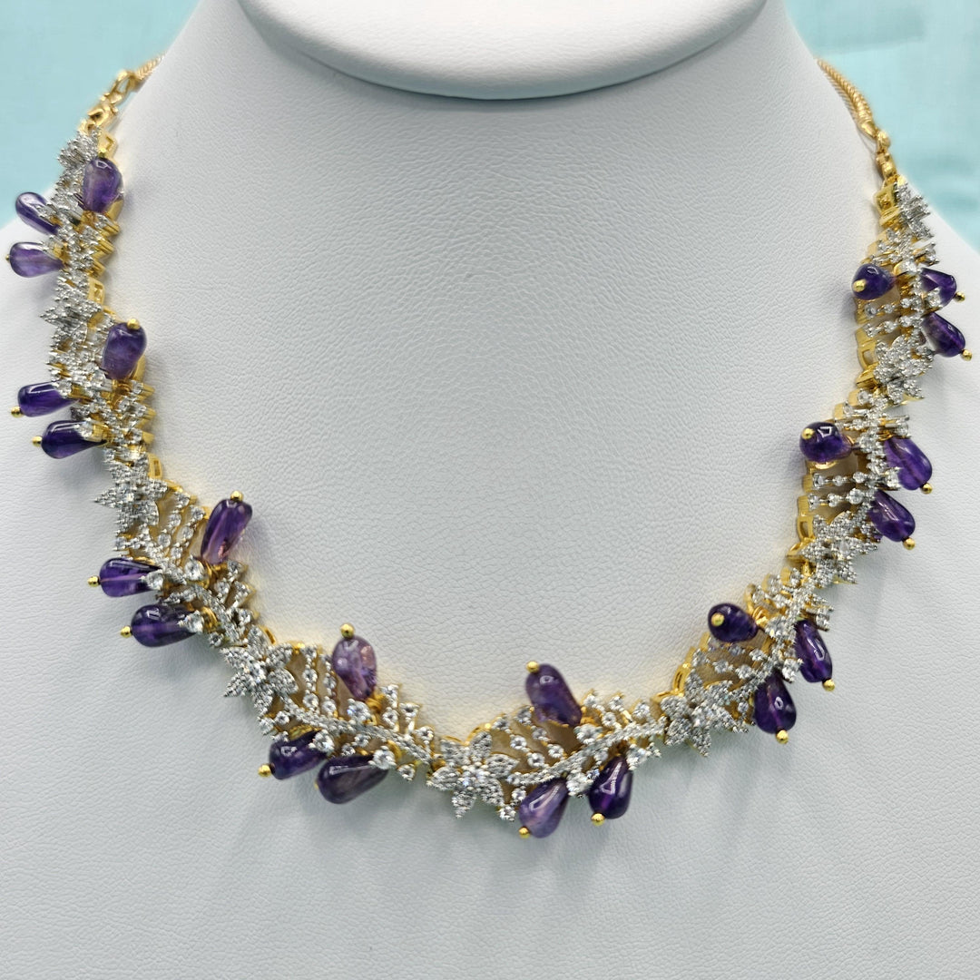 Amethyst beads necklace