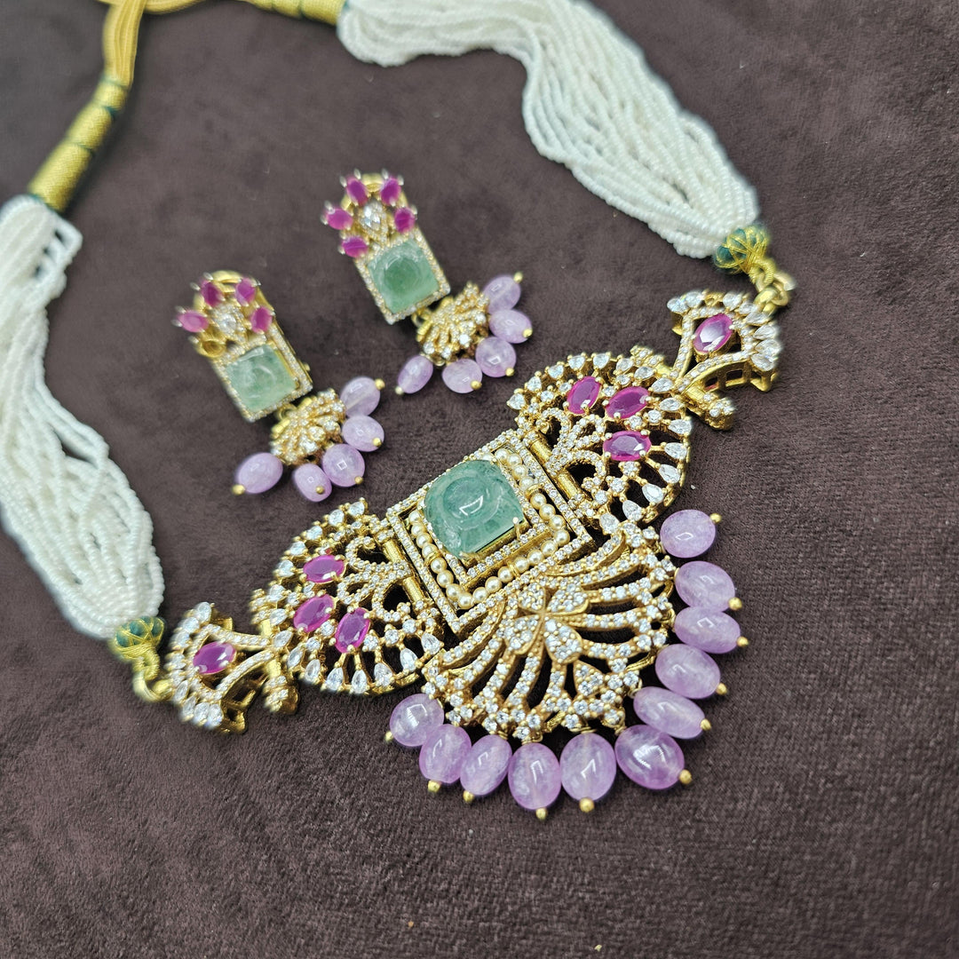 CZs Pastel color beads choker