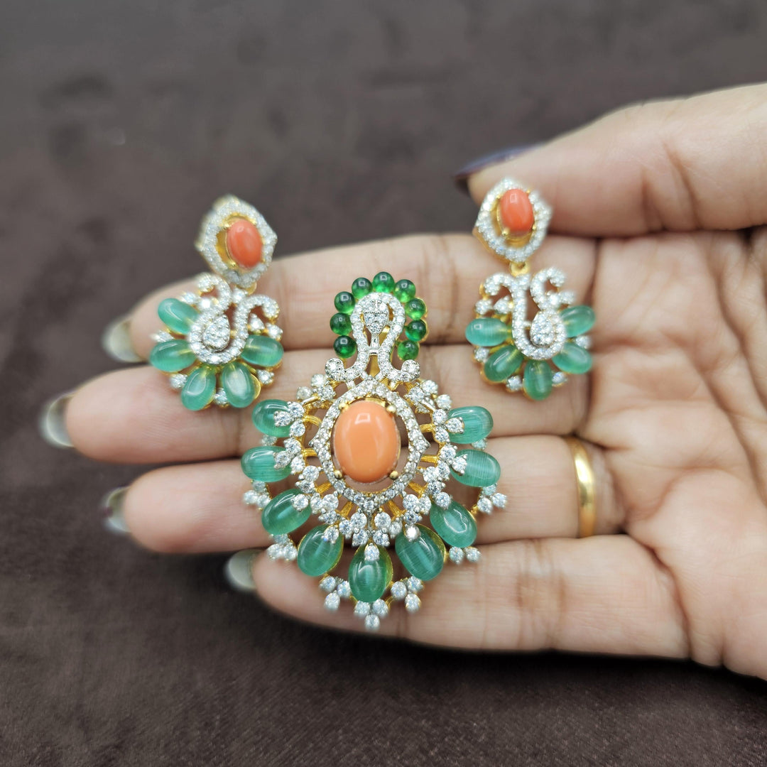 coral Pendant set