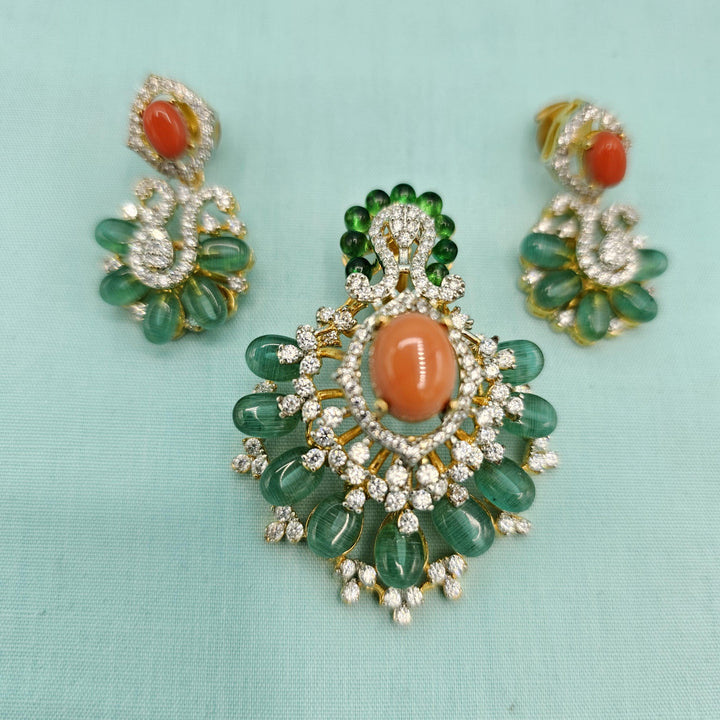 coral Pendant set