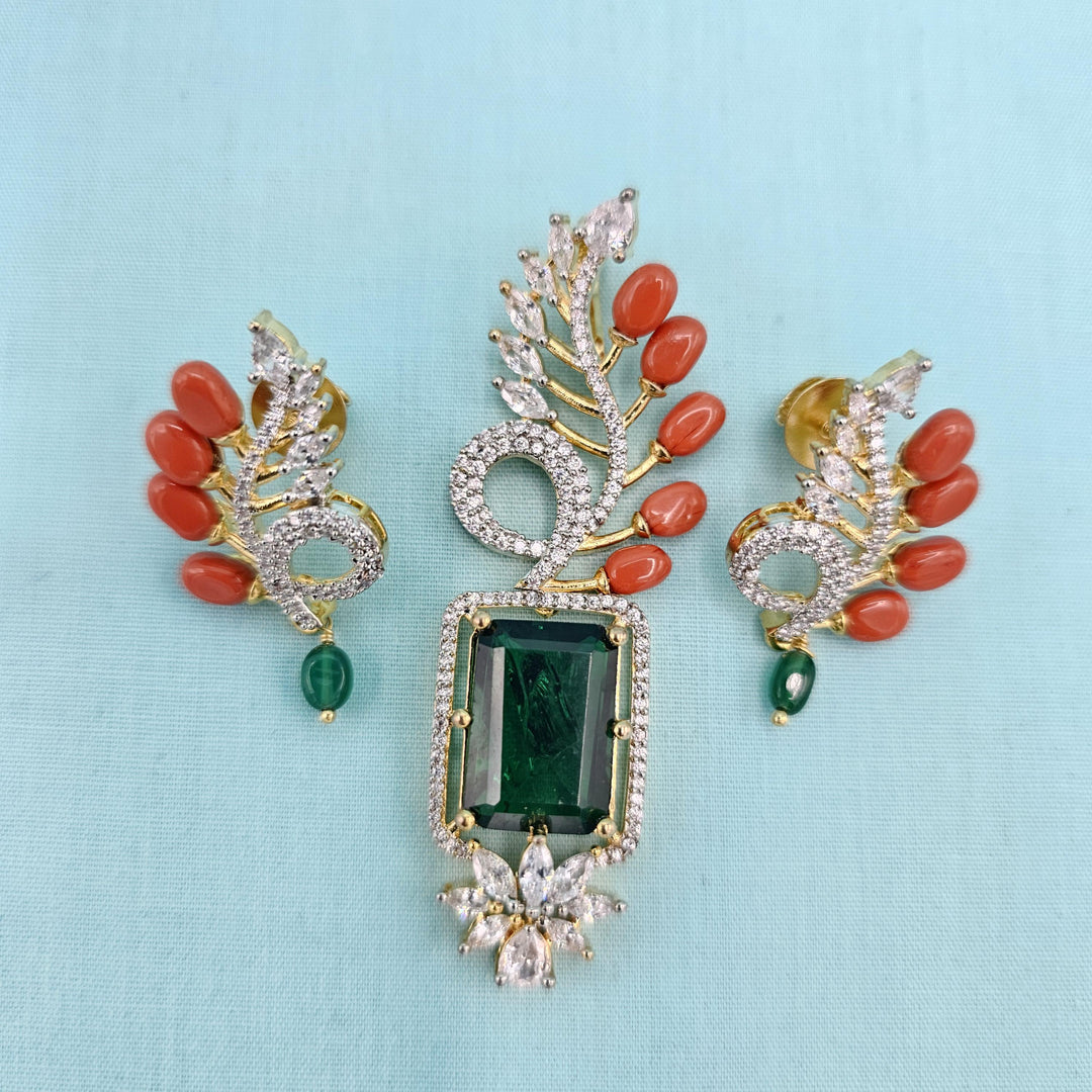 Coral Pendant set