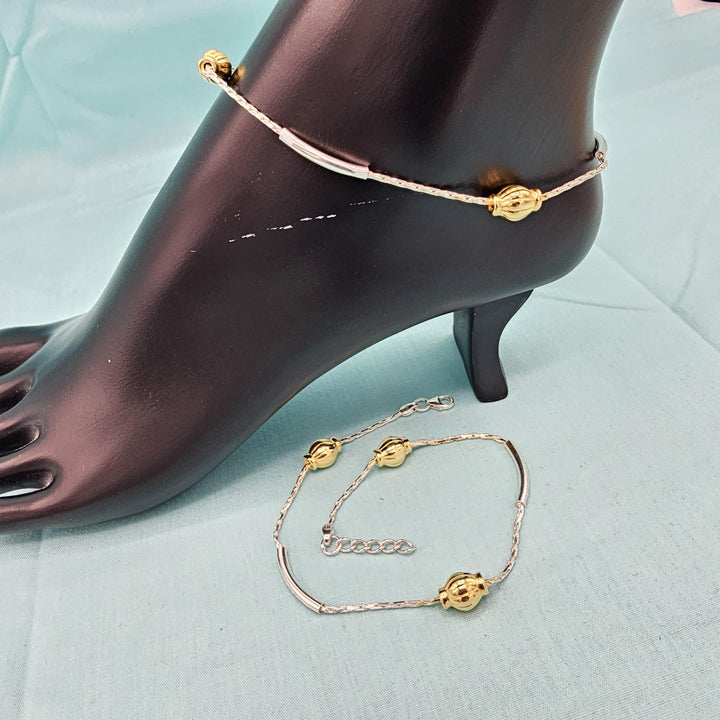 Silver trendy anklets
