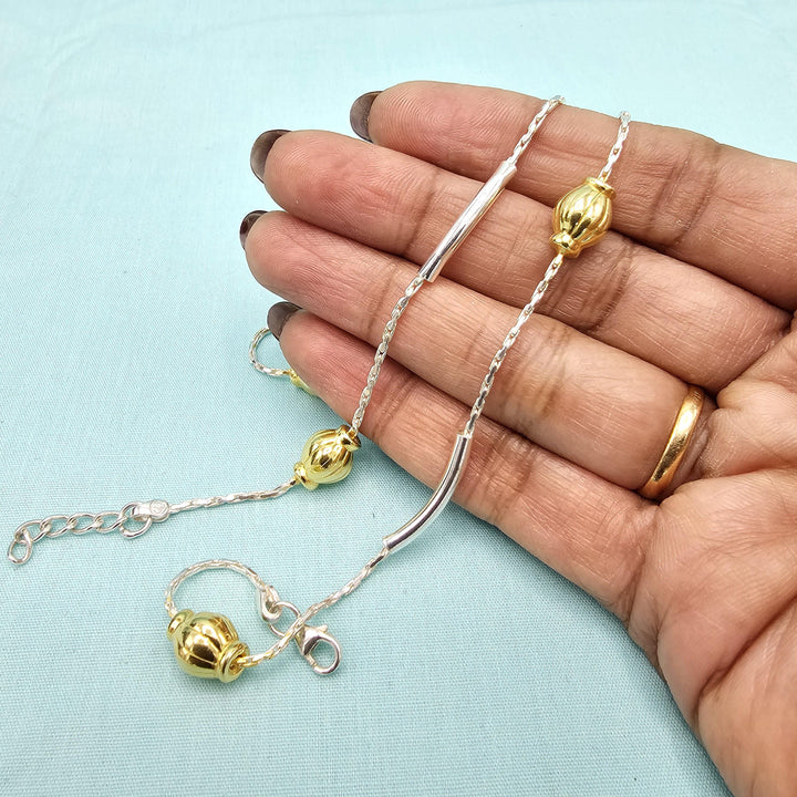Silver trendy anklets