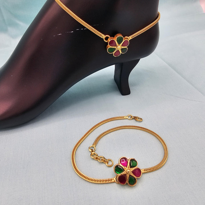 Contemporary Kundan anklets