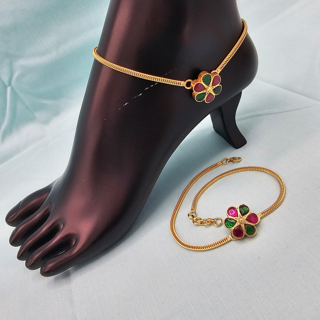 Contemporary Kundan anklets
