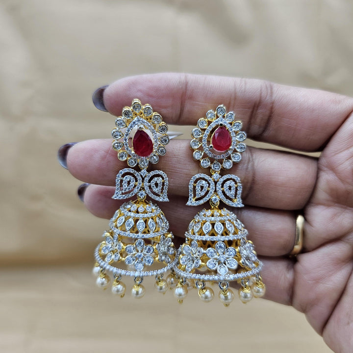 Diamond Rep Ruby Jhumka