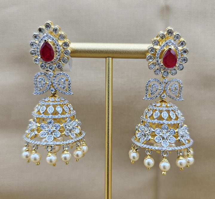 Diamond Rep Ruby Jhumka