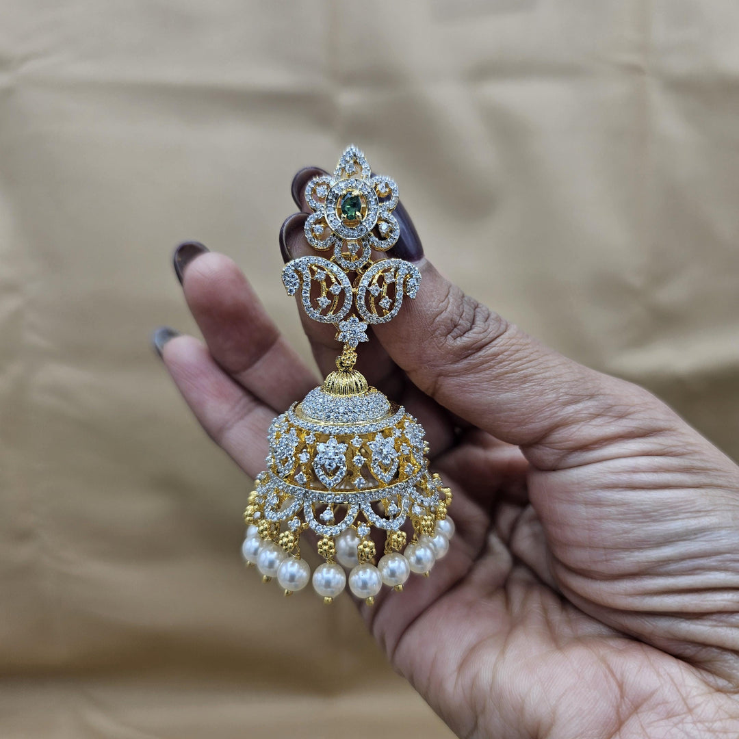 Silver Diamond Rep Jhumka
