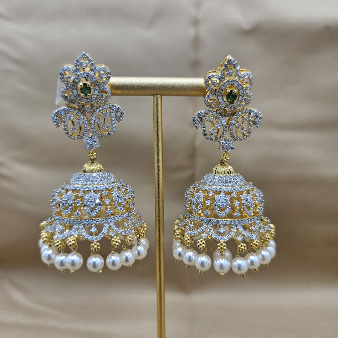 Silver Diamond Rep Jhumka