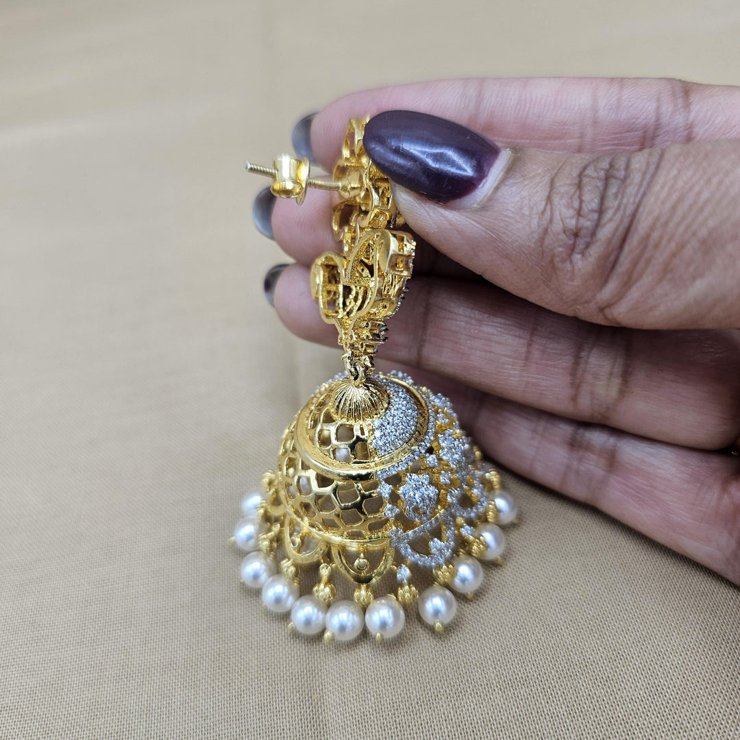 Silver Diamond Rep Jhumka