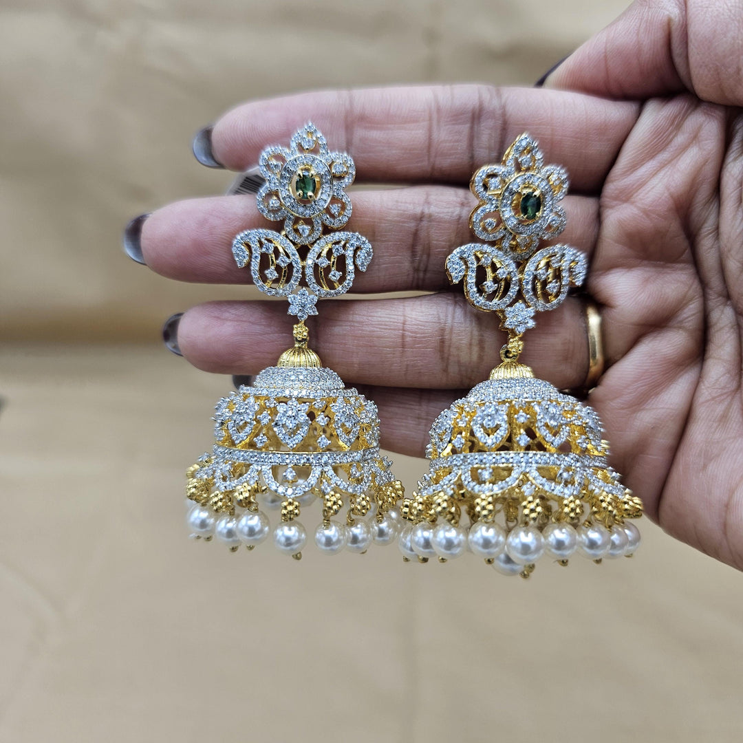 Silver Diamond Rep Jhumka
