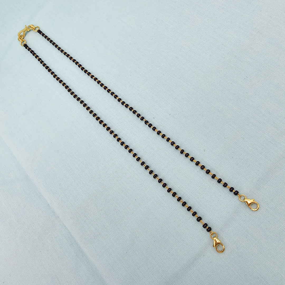 Silver 16" Black Beads