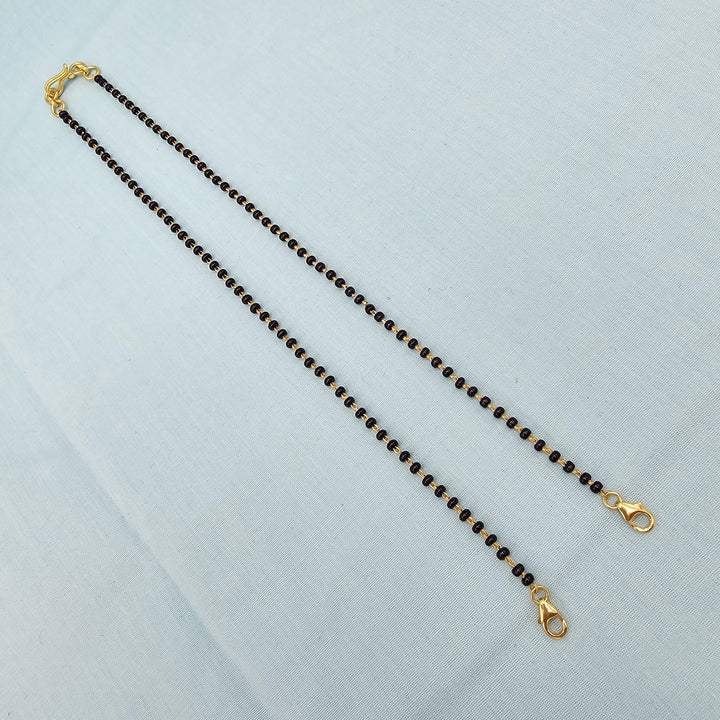 Silver 16" Black Beads