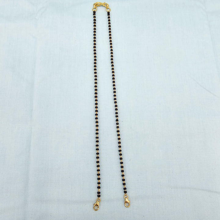 Silver 16" Black Beads
