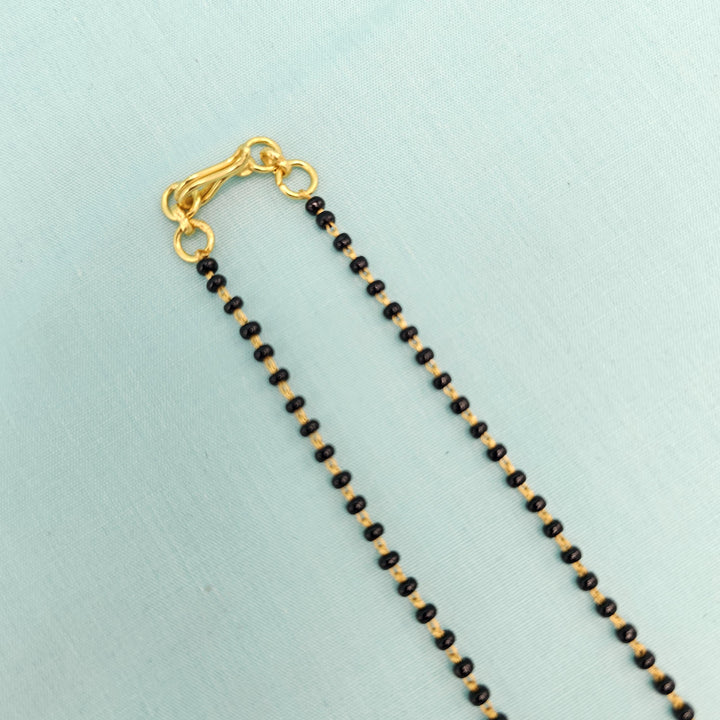 Silver 16" Black Beads