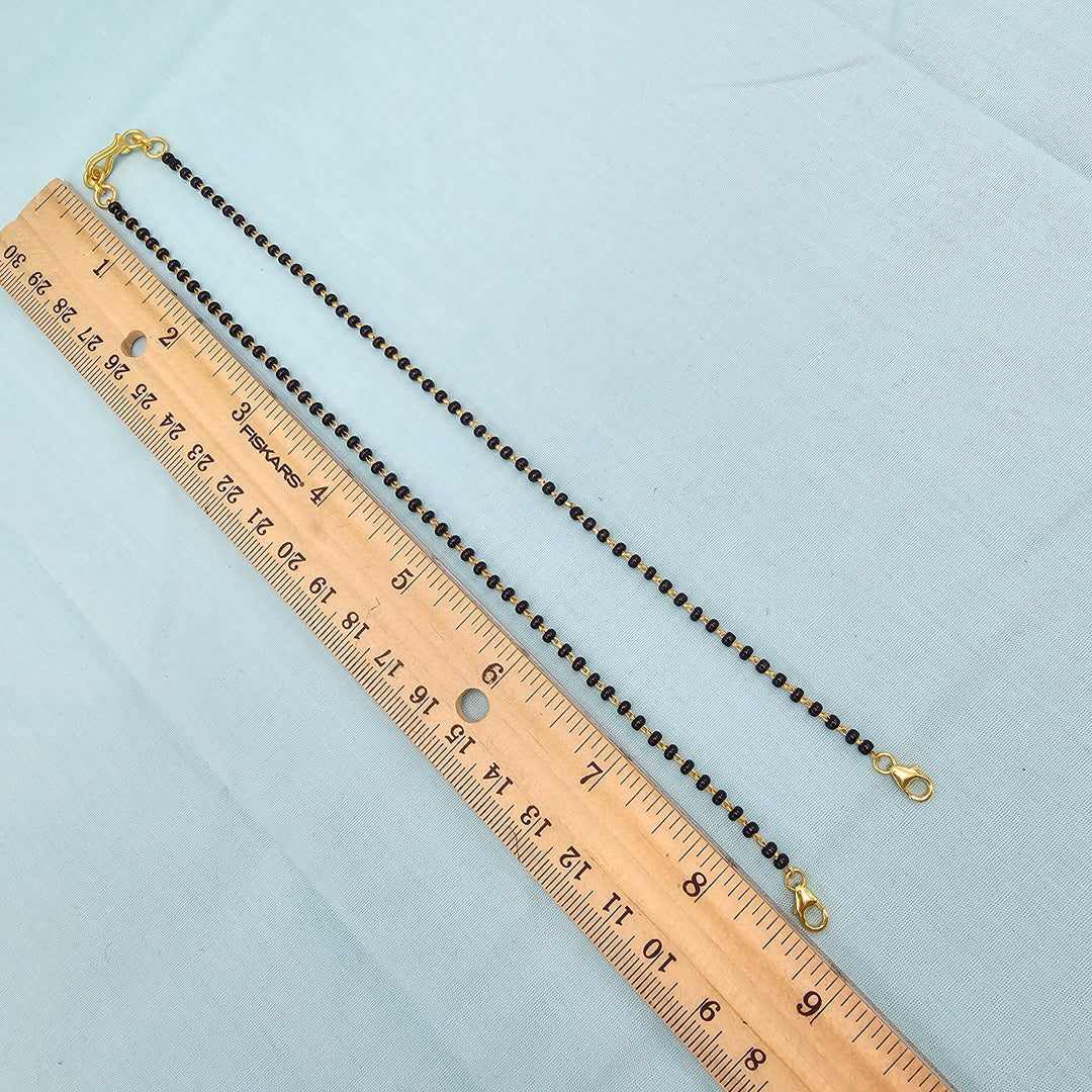 Silver 16" Black Beads