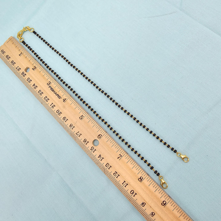 Silver 16" Black Beads