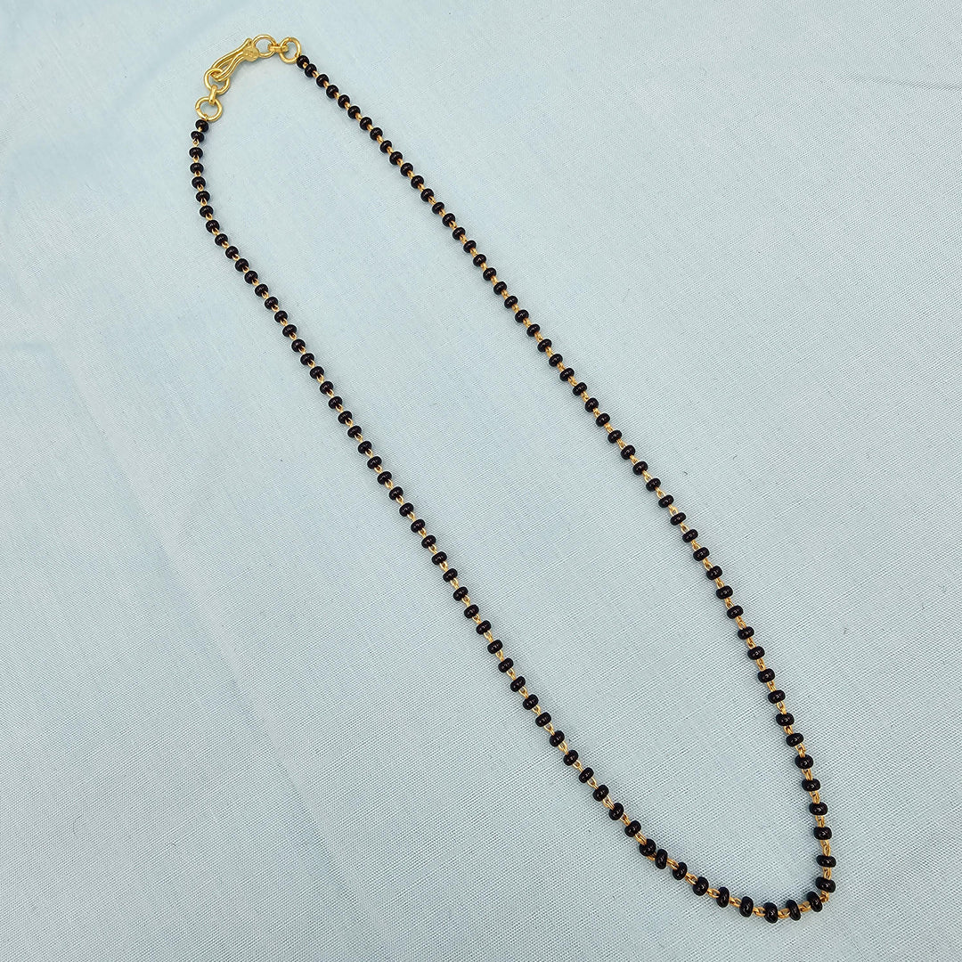 16" Silver black beads