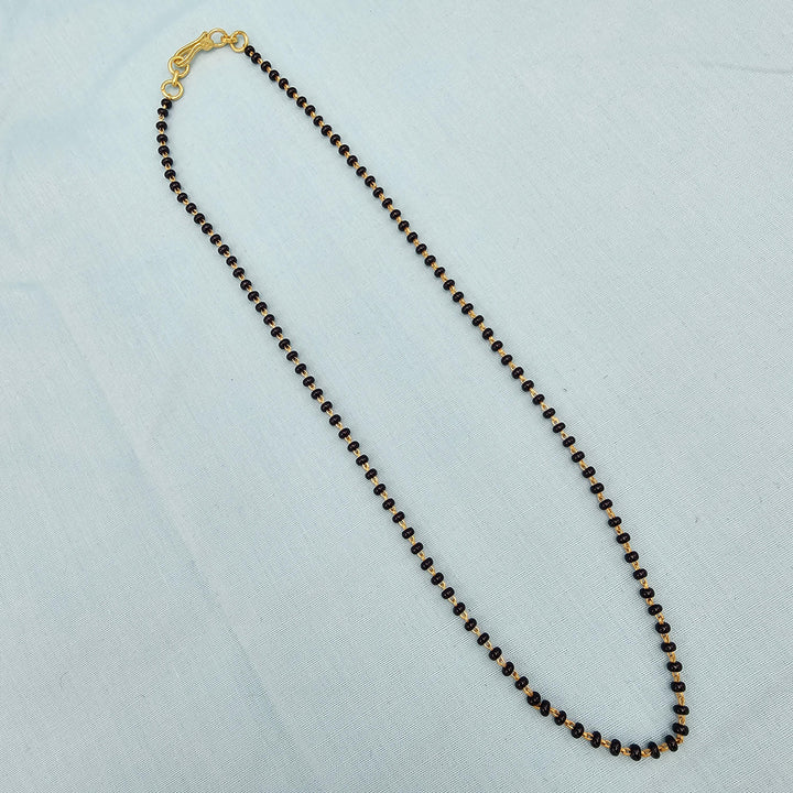 16" Silver black beads