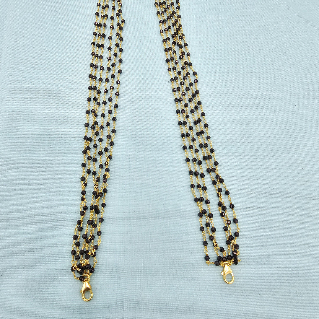 20" 6L Silver Black beads