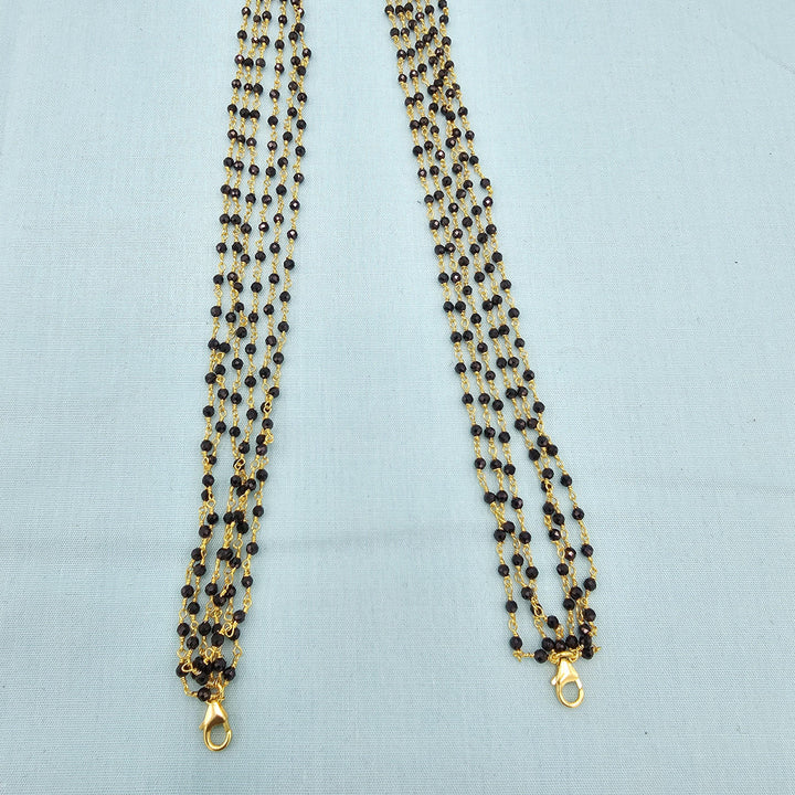 20" 6L Silver Black beads