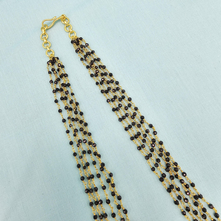 20" 6L Silver Black beads