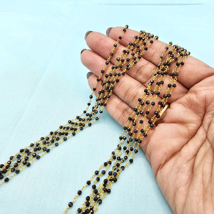 20" 6L Silver Black beads