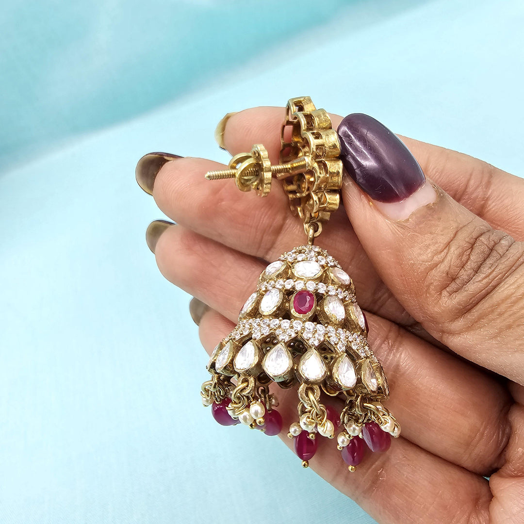 Victorian Pink antique jhumka