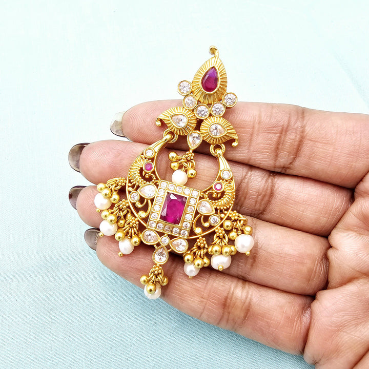 Silver Ruby Nakshi Bali