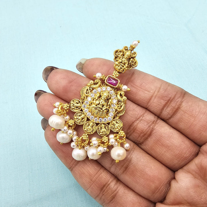 Silver lakshmi CZ Nakshi Bali