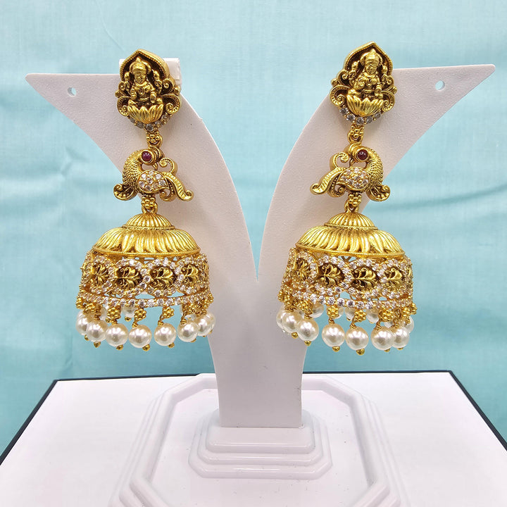 Silver CZ Nakshi Jhumka