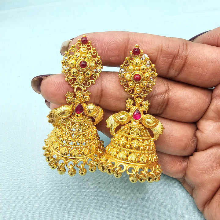 Silver CZ Nakshi Jhumka