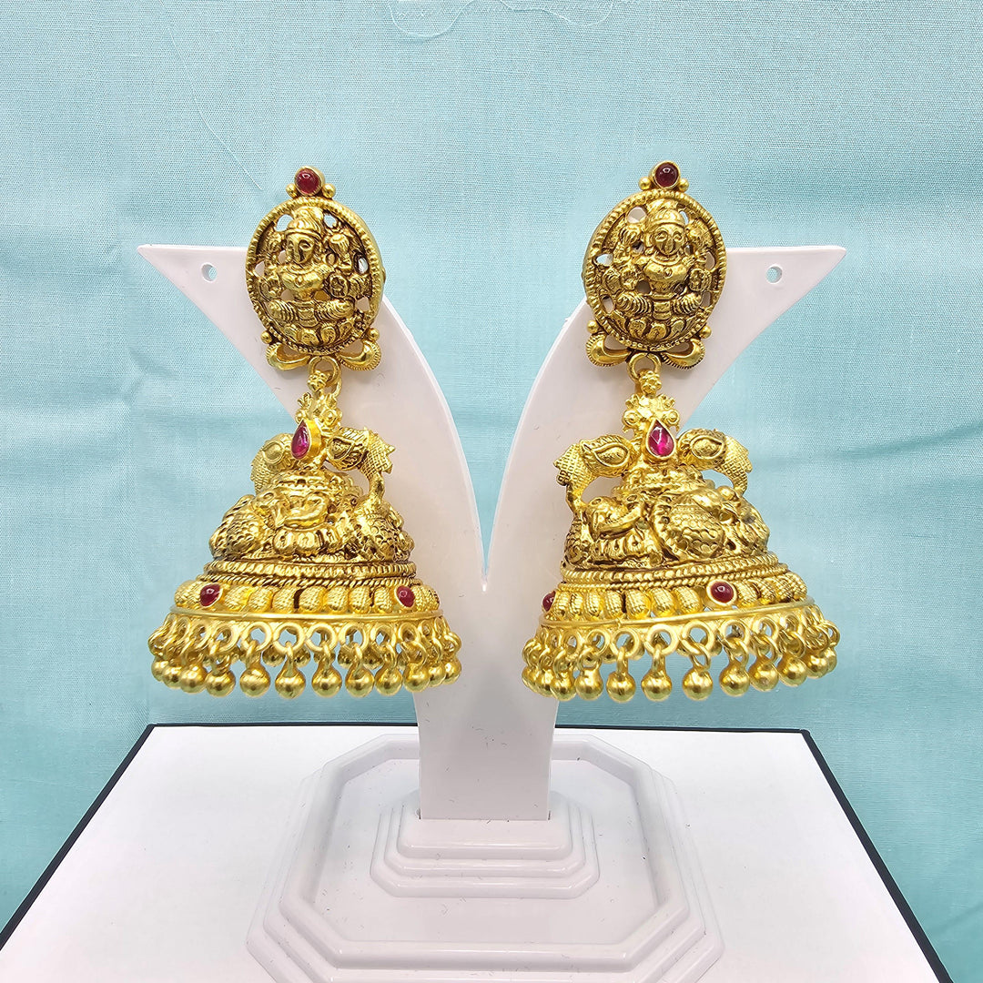 Big Silver CZ Nakshi Jhumka
