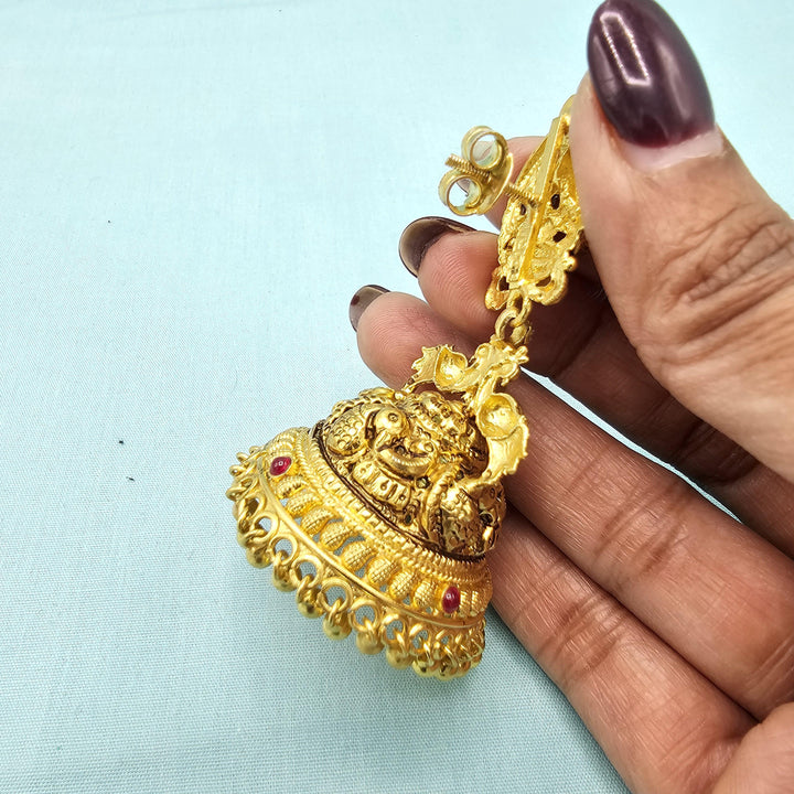 Big Silver CZ Nakshi Jhumka