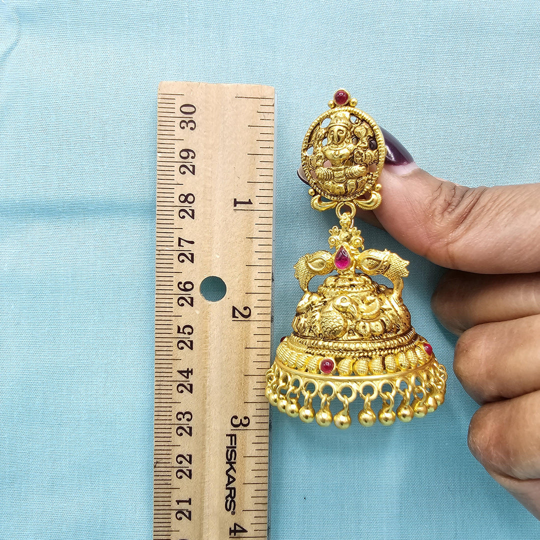 Big Silver CZ Nakshi Jhumka